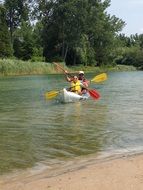 kayak on the lake on a sunny day