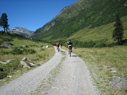 cycling sport in Alp mountains