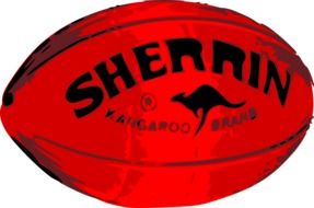 red rugby ball drawing