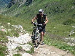 walking with a bike transalp