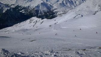 ski run in mountains in heiligenblut