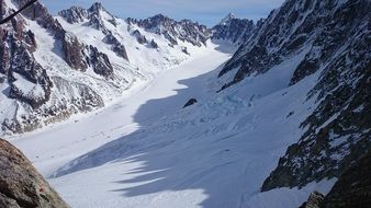 snow ice field glacier rock