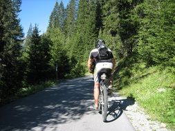 cycling on the mountain road