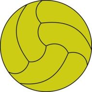 drawing of a yellow volleyball ball