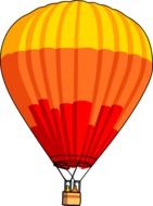 orange hot air balloon, drawing