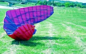 parachute on green grass