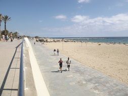beach near olympic village in barcelona