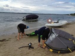 Kitesurfing on Baltic Bay