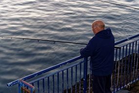 fishing at dusk