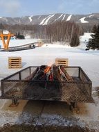 Skiing on snow outdoors