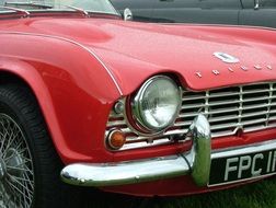 triumph, vintage sports car, detail