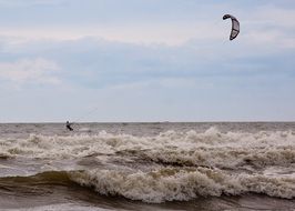 kitesurfing over the north sea