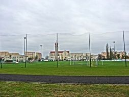 sports field behind the fence