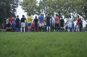 football team warm up