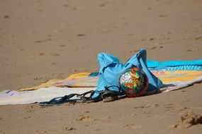 colored ball on the beach