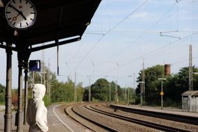 woman on the railway station