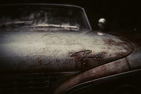vintage rusty plymouth car