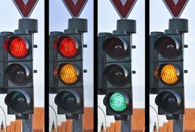 traffic lights with different light signals