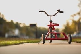 children's tricycle on track