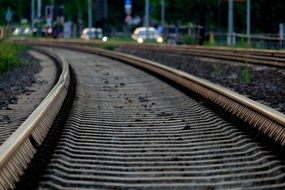 railroad tracks near the road