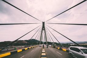 traffic on the suspension bridge