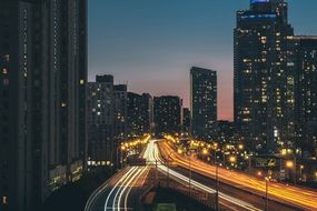 panorama of night toronto