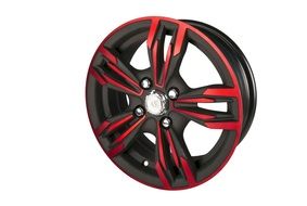 car wheel with red coating as an illustration
