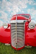 red vintage car