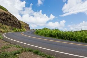 Asphalt road on a hill