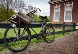 antique bicycle with basket