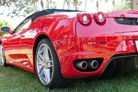 red ferrari rear view