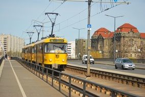 tram on train in dresden