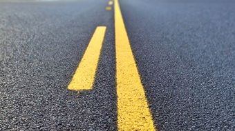 yellow marking on road closeup