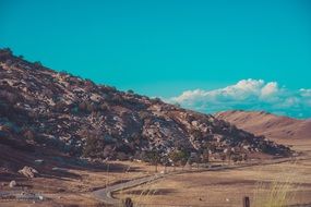 Road desert landscape hill slope