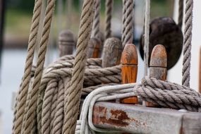 Canvas on the sailing vessel close-up