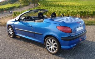blue peugeot