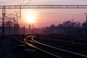 rails tracks sunset