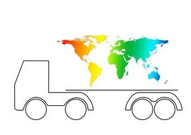 logistics truck silhouette drawing