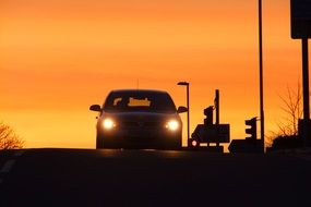 car on the evening road