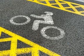 Asphalt road for bikers