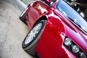 red stylish sport car