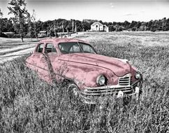 oldtimer car in the grass