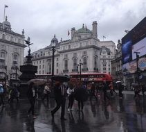 London street in the rain