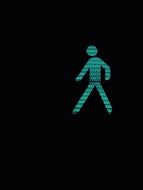 green male silhouette, traffic light