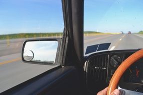 dashboard near the windshield in a car