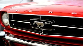 red car Ford, Mustang