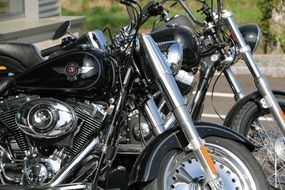 two motorcycles Harley Davidson