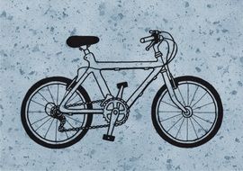 graphic image of a bicycle on a blue background