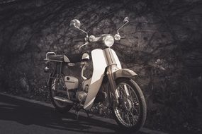 Vintage motorcycle sepia recording