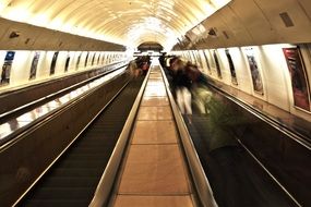 moving staircase in subway